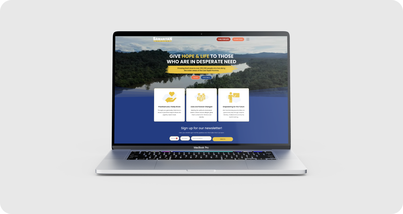 nonprofit laptop web design