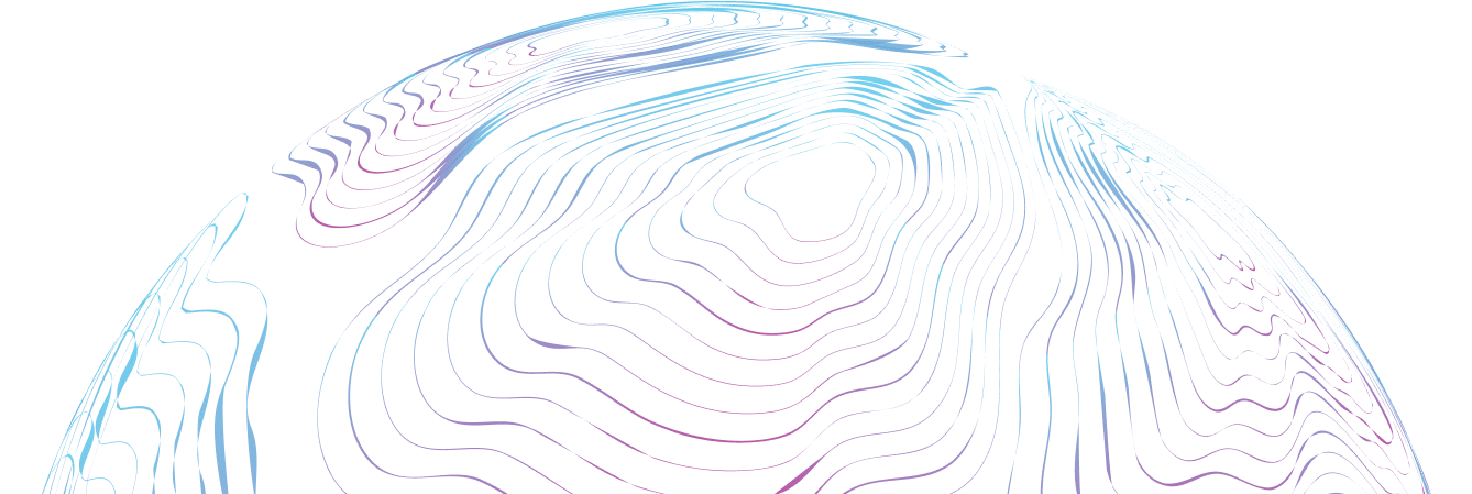 world sphere colored in purple-cyan gradient