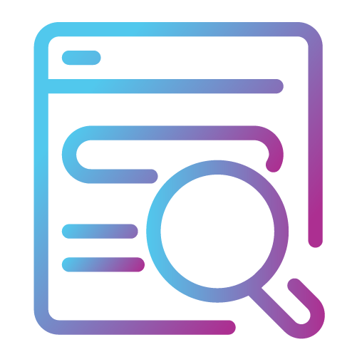 Search Engine Optimization icon colored in purple-cyan gradient