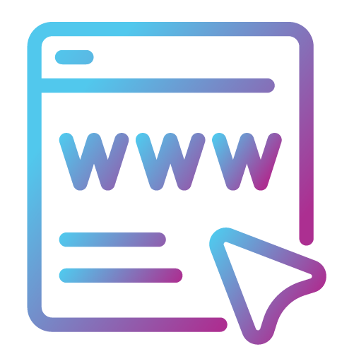Website Hosting and Maintenance icon colored in purple-cyan gradient