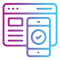 Interactive web design icon colored in purple-cyan gradient