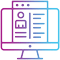 Corporate web design icon colored in purple-cyan gradient