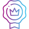 Brand identity icon colored in purple-cyan gradient