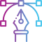 Logo design icon colored in purple-cyan gradient