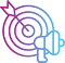 Targeted Campaigns icon colored in purple-cyan gradient