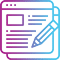 Strategic Content Planning icon colored in purple-cyan gradient