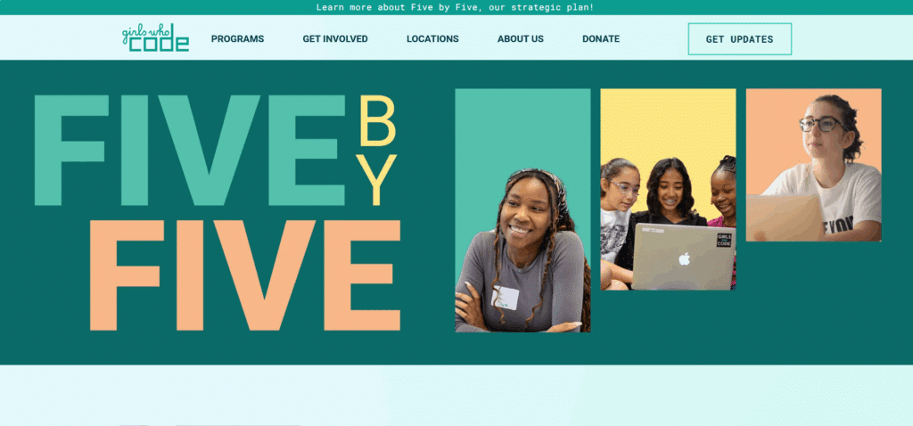 10 best nonprofit websites, Girls Who Code