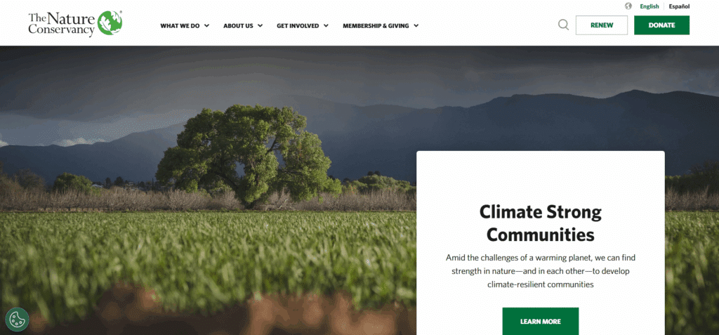 10 best nonprofit websites, The Nature Conservancy