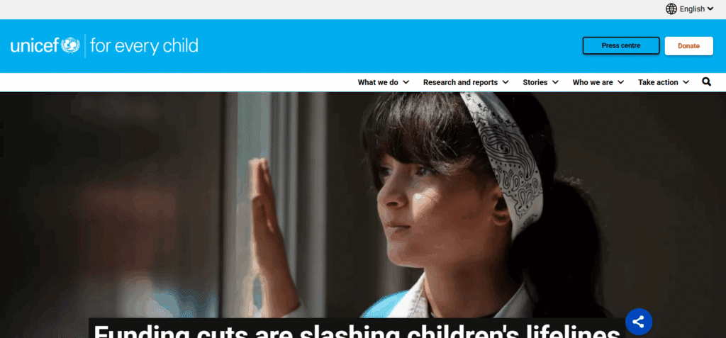 10 best nonprofit websites, UNICEF