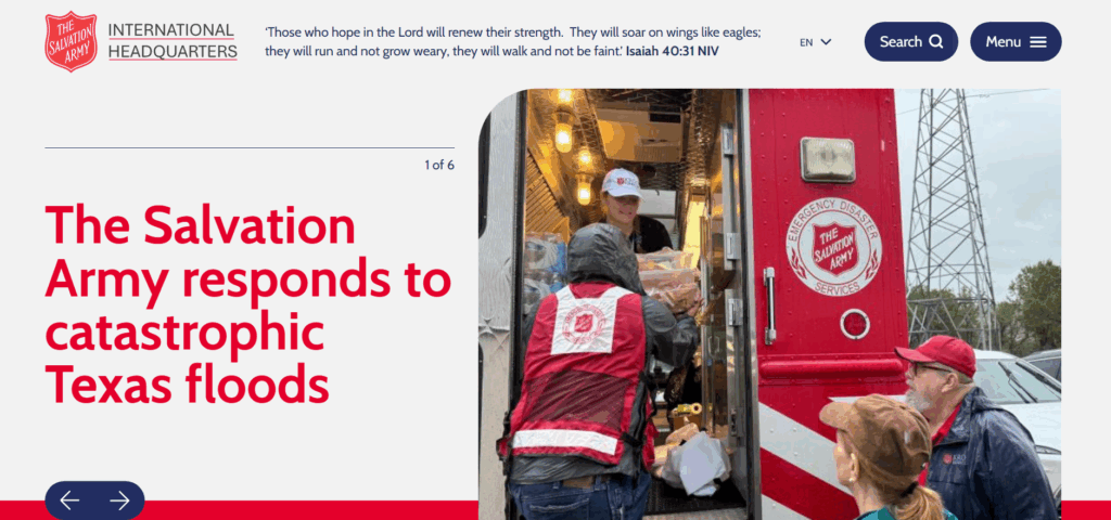 10 best nonprofit websites, The Salvation Army