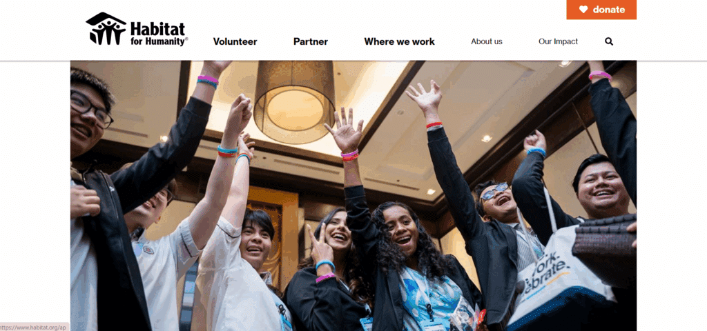 10 best nonprofit websites, Habitat for Humanity