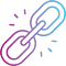 Link Building Strategies icon colored in purple-cyan gradient